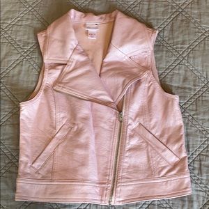 Pink leather-like vest